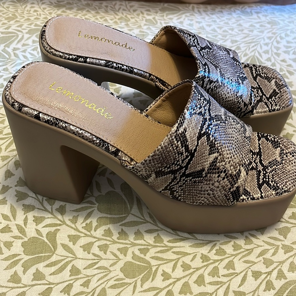 Snake print sandals
